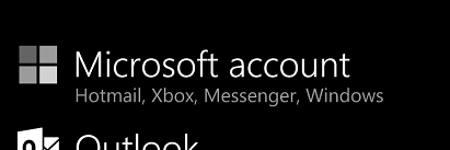 小细节：Microsoft Logo 与 Microsoft account 图标