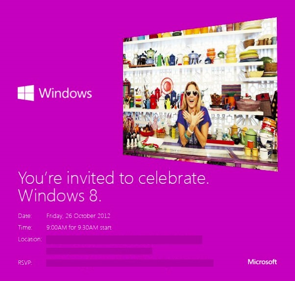 Windows 8 澳大利亚发布会：10 月 26 日，悉尼
