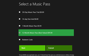 Xbox Music Pass 中文名确定，价格、云同步功能披露