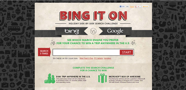 圣诞假期版 Bing It On 搜索盲测挑战推出