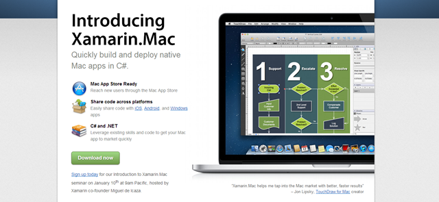 Xamarin 发布 C# 语言 Mac OS X 原生应用开发工具