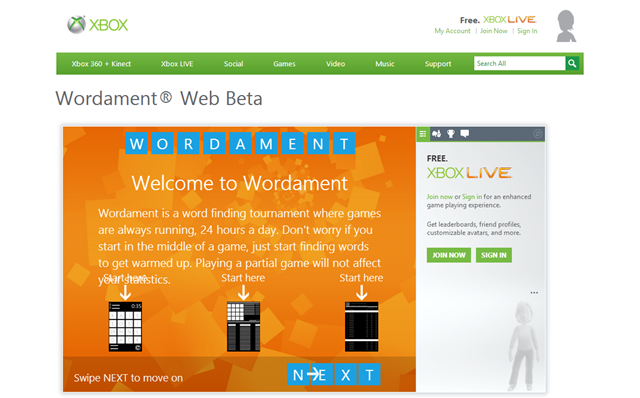 带 Xbox 成就 Wordament Web 发布