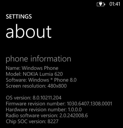 诺基亚 Lumia 620 开始全球推送 1308 固件更新
