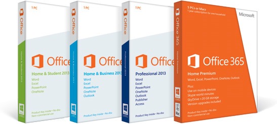 Office 365 与 Office 2013 对比
