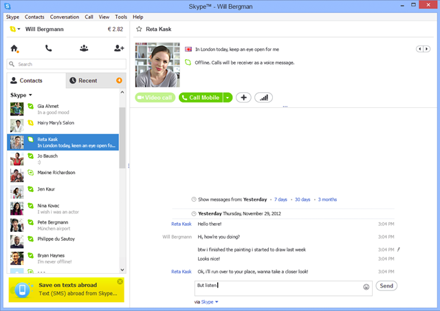 Windows 版 Skype 6.2 引入新工具栏，Mac 版也有更新