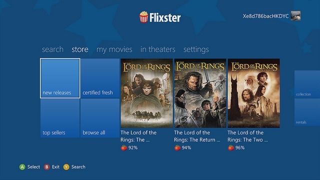 Xbox LIVE 娱乐体验也增加了一款新应用：Flixster