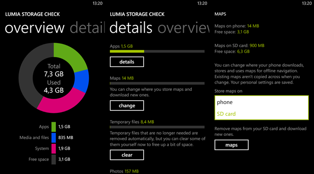Lumia 存储器检查首个更新发布，增加地图管理