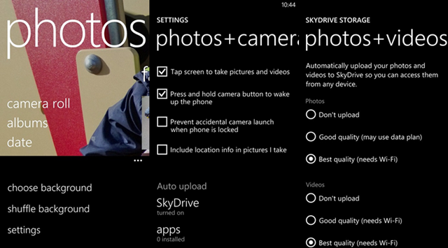 WP8 SkyDrive 全分辨率照片和视频备份全球开放