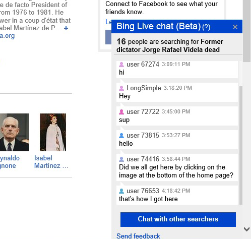 必应 Bing 新功能：和其他相同关键词搜索者聊天