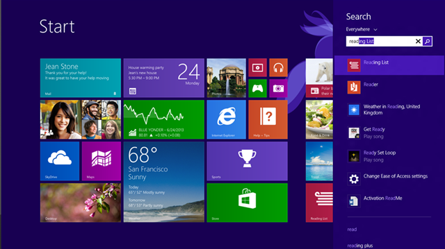 微软宣布 Windows 8.1 新全局搜索