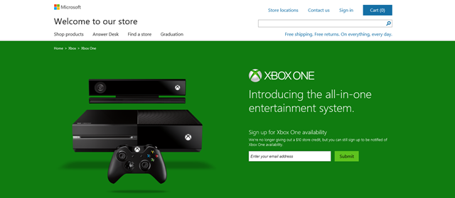 那些 Xbox One 上市提醒页面注册