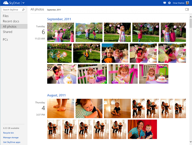 SkyDrive 推出新照片时间轴、Office 文档缩略图，上传性能翻倍