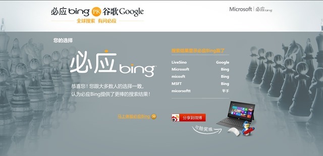 必应 Bing 全球 PK 赛：中国版 Bing It On 搜索盲测