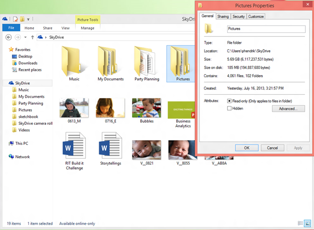 微软谈 Windows 8.1 内 SkyDrive 整合