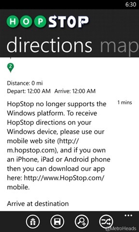 HopStop 被苹果收购后即放弃 Windows Phone 应用