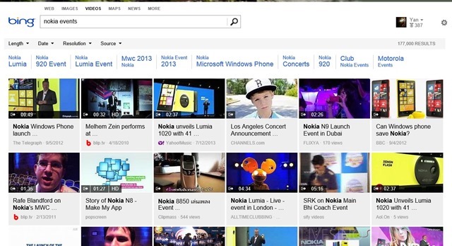 微软推出重新设计的必应 Bing 视频搜索