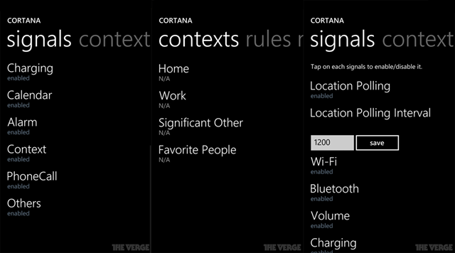 WP8.1 个人智能和语音助理 Cortana 截图和信息曝光