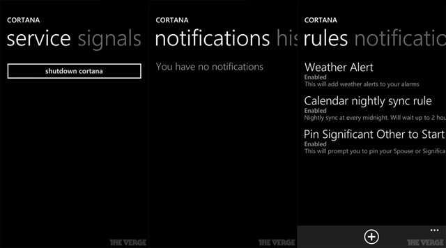 WP8.1 个人智能和语音助理 Cortana 截图和信息曝光