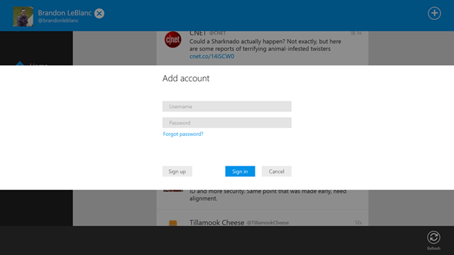 Windows 8 版 Twitter 应用更新，支持多账号和列表