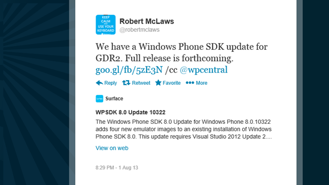 WP8 GDR2 新 SDK 已经发布，含呼叫短信阻止 API