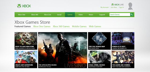 Xbox LIVE Marketplace 更名为 Xbox Games Store