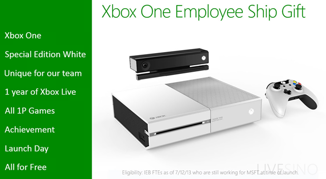 部分微软员工福利：白色版 Xbox One 
