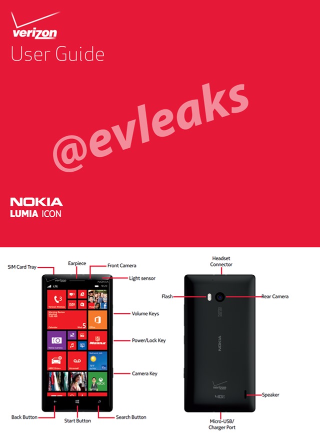 Lumia Icon 的用户手册的部分