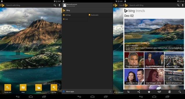 微软为 Bing for Android 应用更新界面