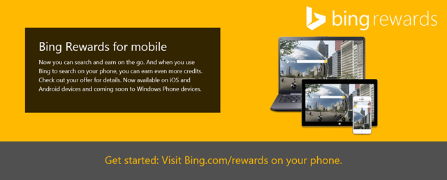 Bing Rewards 奖励计划扩展到 iOS 和 Android
