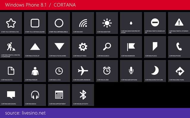 Windows Phone 8.1 图标曝光更多 Cortana、Action Center、相机信息