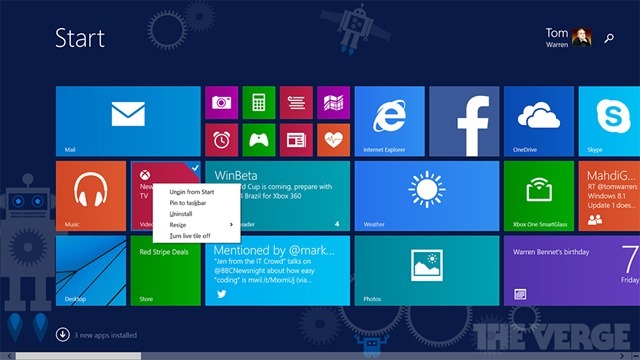 Windows 8.1 Update 1 新版本泄露，关于直接启动至桌面和 UI 改动