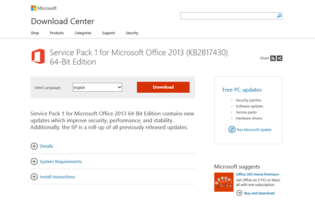 微软发布 Office 2013 SP1 更新