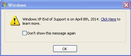 微软将会使用弹窗提醒 XP 用户 4 月 8 日结束 XP 支持
