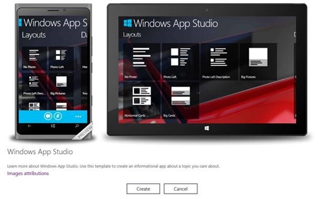 微软推出新版在线开发工具 Windows App Studio，支持 Universal Windows Apps 和网站打包应用