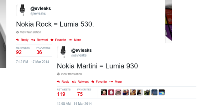 Evleaks：诺基亚新机 Lumia 930 和 Lumia 530