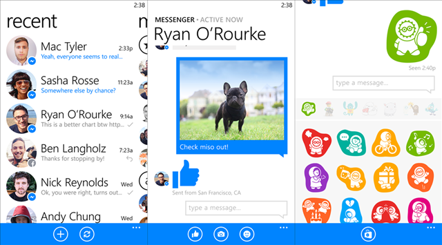 Facebook Messenger 登陆 Windows Phone 平台