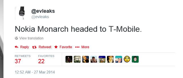 Evleaks：T-Mobile 定制新设备 Nokia Monarch