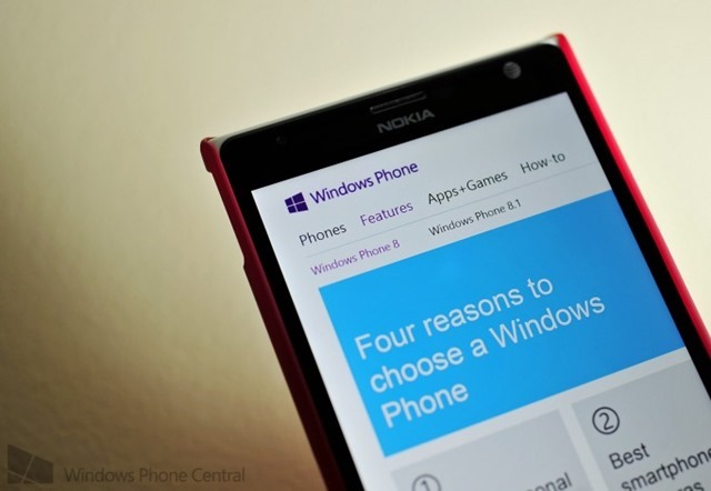 Windows Phone 官方网站新增 WP8.1 页面链接
