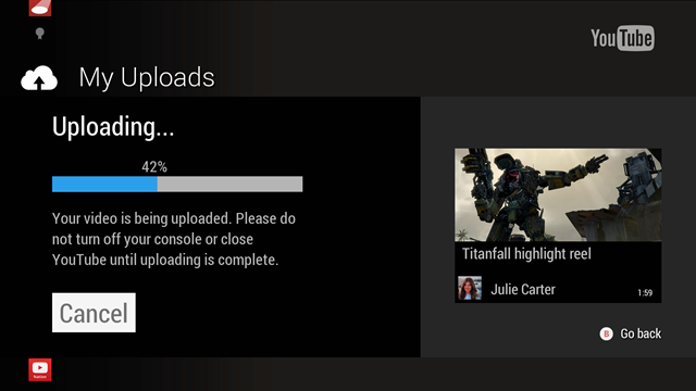Xbox One 版 YouTube 明天更新，支持视频上传