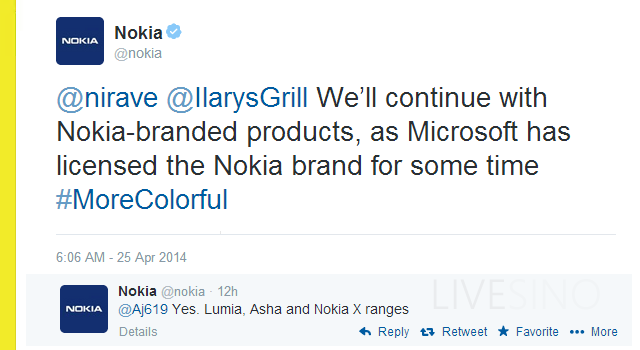 微软继续为 Lumia、Asha、Nokia X 使用 Nokia 品牌