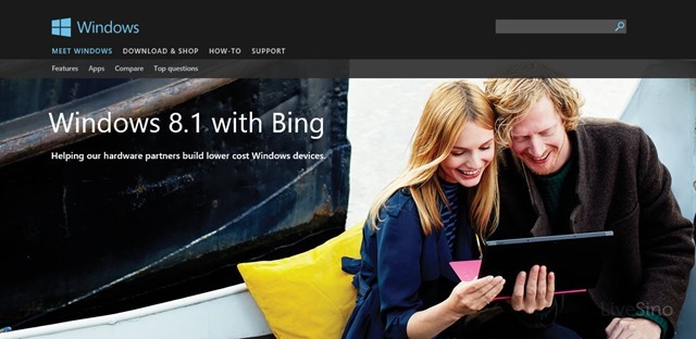 传下月起，Windows 8.1 with Bing 将只能预装于 14 英寸以下设备