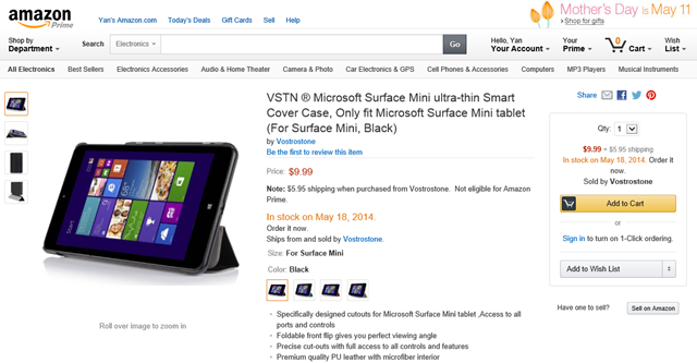 配件商预告 Surface Mini 保护套 5 月上市