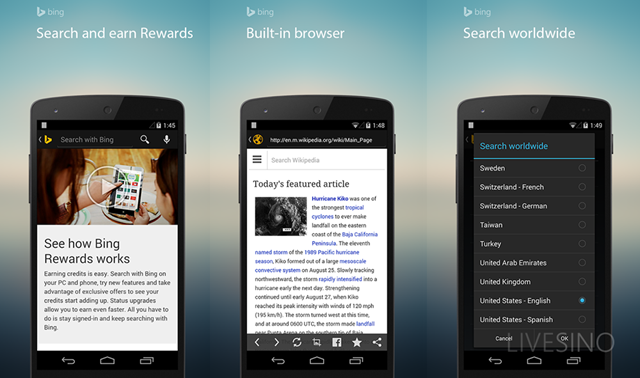 Bing for Android 更新，内置 Bing Rewards 和浏览器