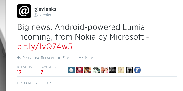 Evleaks：运行 Android 的 Lumia 将到来，来自 Nokia by Microsoft