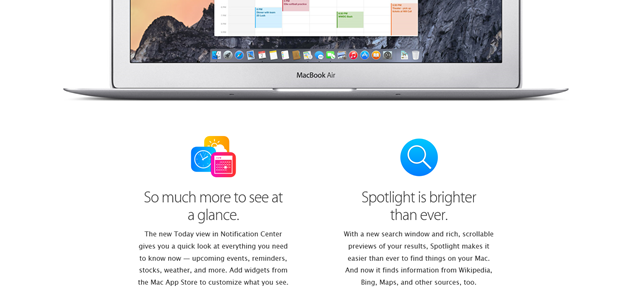 必应是 Mac OS X Yosemite Spotlight 默认搜索引擎