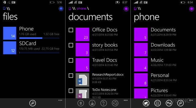 Windows Phone 8.1 文件管理器最快 5 月底发布