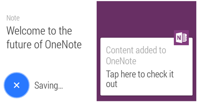 OneNote for Android Wear 智能手表笔记应用发布