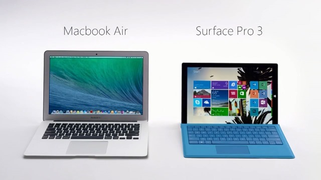 Surface Pro 3 新广告三部：与 MacBook Air 面对面较量
