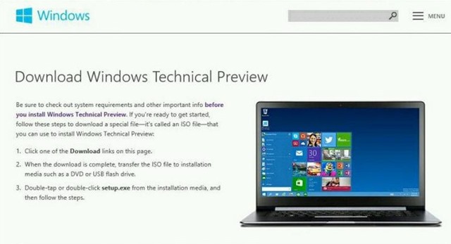 Windows 9 技术预览版安装 ISO 文件约 4GB