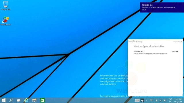 Windows 9 通知中心演示视频曝光